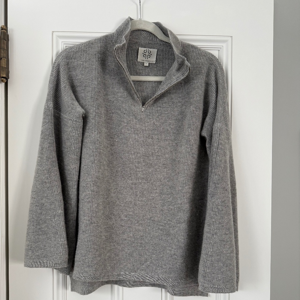 Wool and cashmere quarter zip sweater